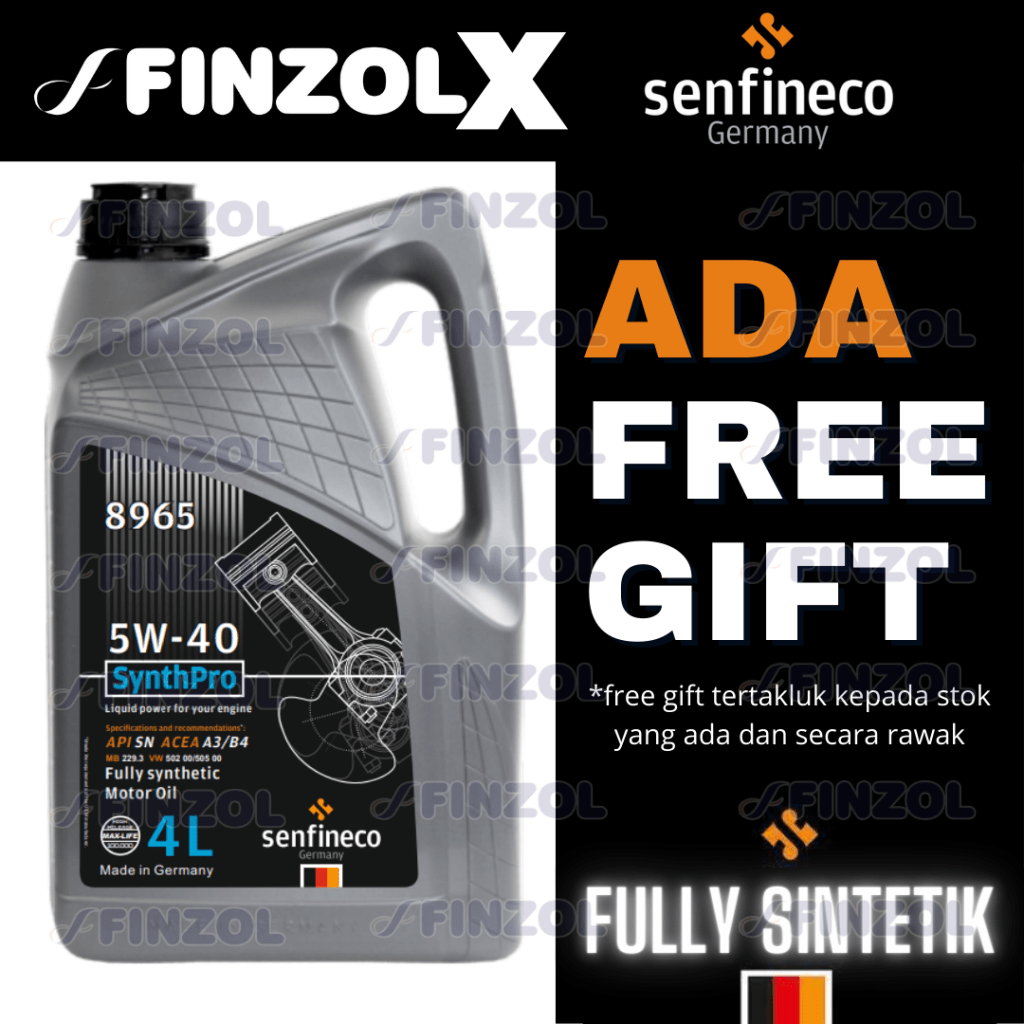 Senfineco Fully Synthetic SynthPro 8965 5w-40 Finzol Mannol-1 minyak Senfineco untuk Proton